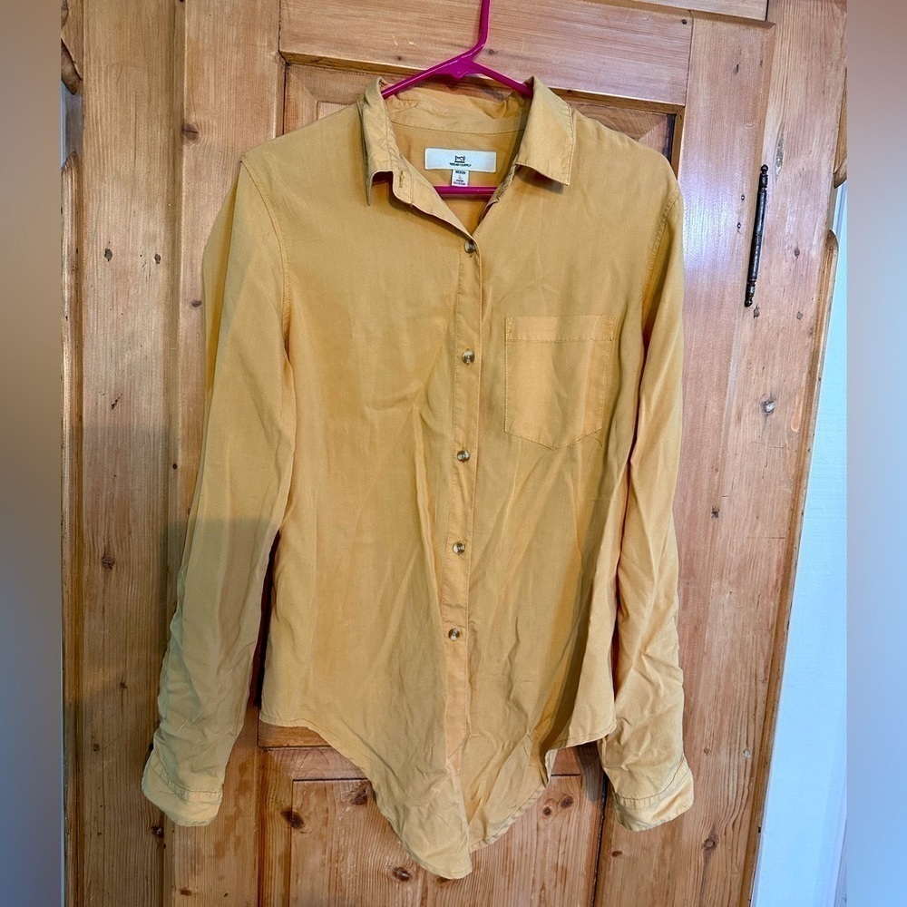 Thread & Supply Button Down Shirt Long Sleeve Front Tie Option Size Medium